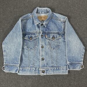Vintage Levi’s Little Levi’s Kids Denim Jacket Sz 6 Made in USA Orange Tab